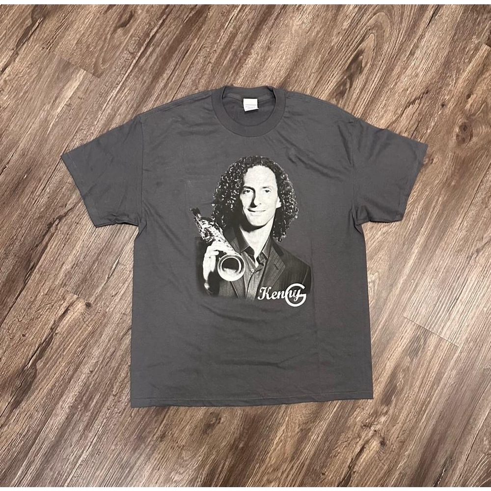 NWOT Vintage 90s Kenny G Graphic Concert TShirt Tennessee River Size L Gray - Picture 8 of 8